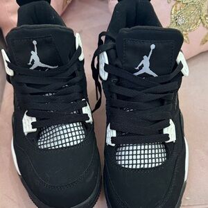 Adult Nike air Jordan retro 4 Black and White Sneakers